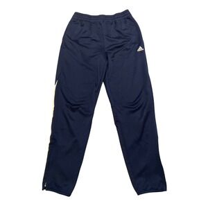 Adidas Navy Blue Athletic Track Pants 3 Stripe ClimaCool Youth L Activewear Zip‎